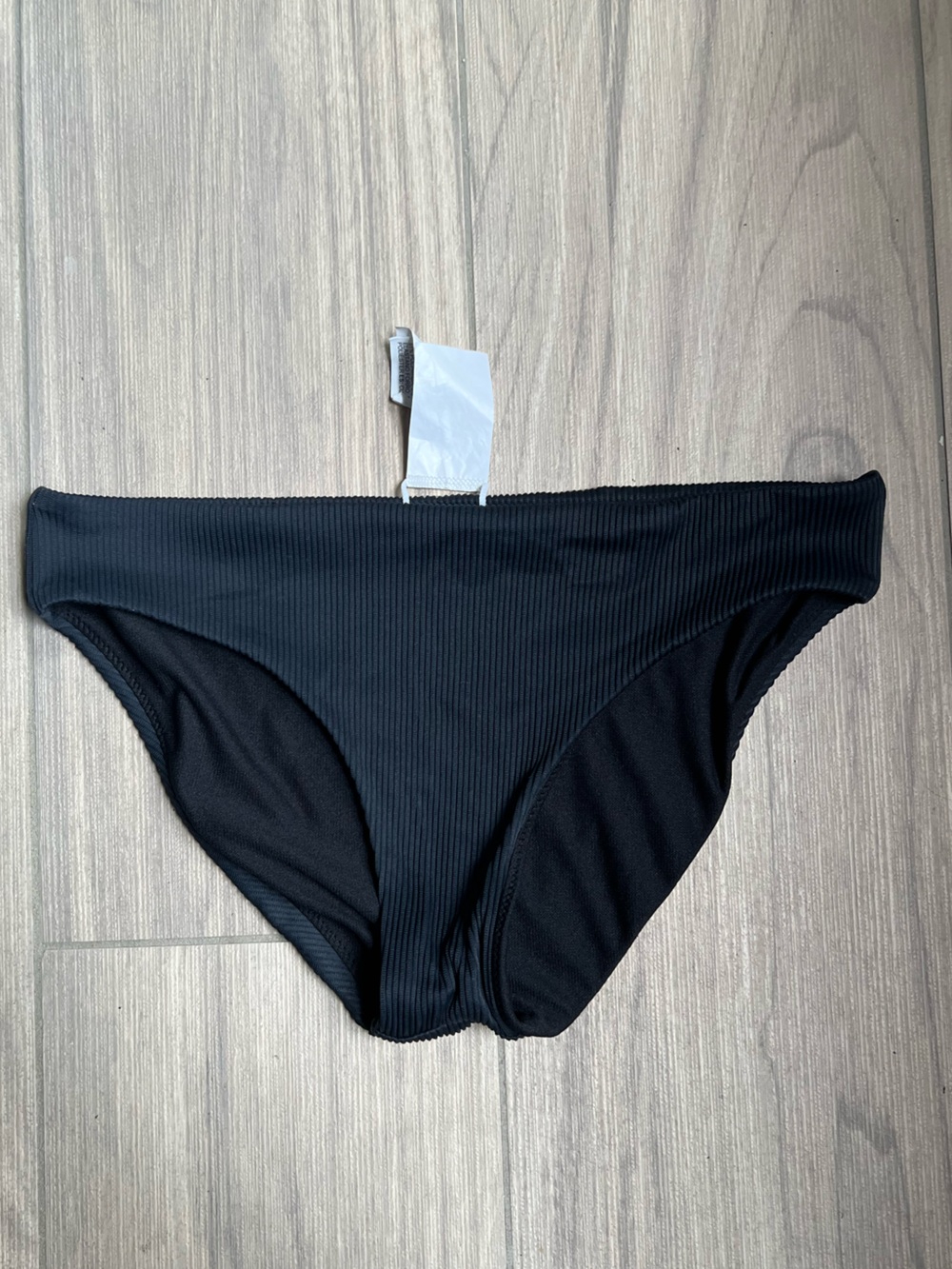 Roxy Black Ribbed Bikini Bottoms
